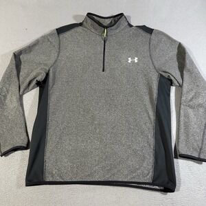 Under Armour Golf Loose ColdGear Sweater Mens 1/4 Zip Pullover Gray Size XL